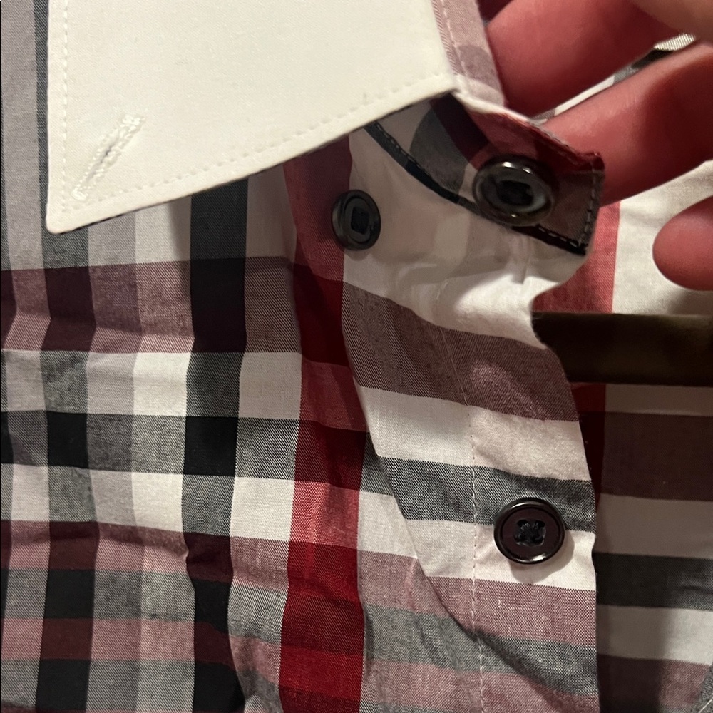 Express Men's Casual Plaid Shirt - Red, Black, White - Picture 4 of 9